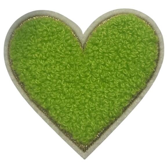 Heart in Lime Green Iron On Patch - Picture 2 of 2